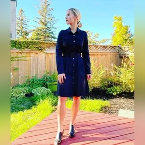Burberry Black Trench or Military Style Dress, 6-8